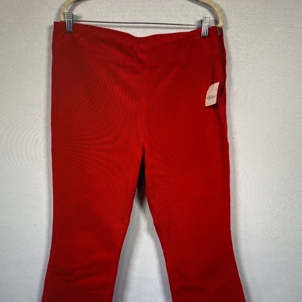 Free People Kids Red Ribbed Pull-On Leggings
